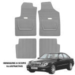 LUCEV Tappetini in Gomma per Mercedes Classe E W211 (06>09), Grigio, con Fermi