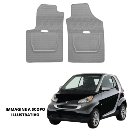 LUCEV Tappetini in Gomma per Smart Fortwo (07>14), Grigio, senza Fermi