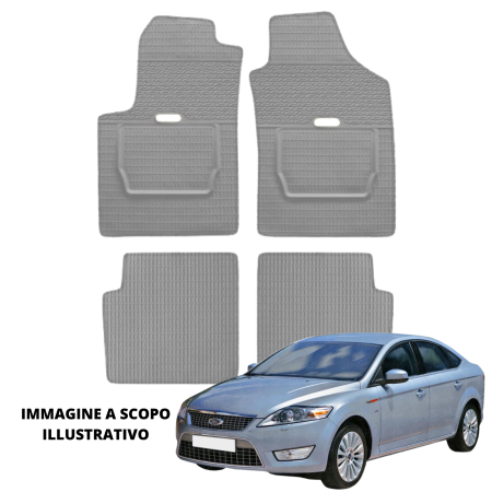 LUCEV Tappetini in Gomma per Ford Mondeo (03/07>14), Grigio, con Fermi