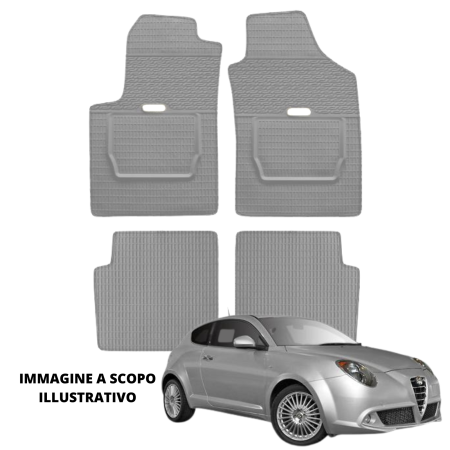 LUCEV Tappetini in Gomma per Alfa Romeo Mito (08>), Grigio, senza Fermi