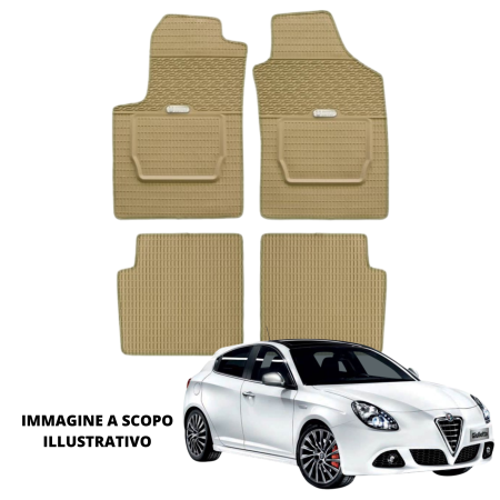 LUCEV Tappetini in Gomma per Alfa Romeo Giulietta (10>13), Avana, senza Fermi