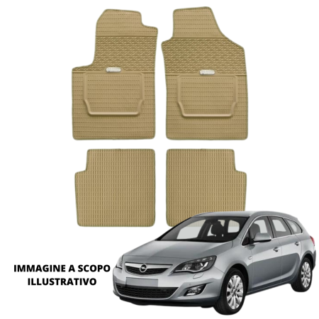 LUCEV Tappetini in Gomma per Opel Astra J Sport Tourer (10>), Avana