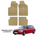 LUCEV Tappetini in Gomma per BMW Serie 1 (9/11>), Avana, con Fermi