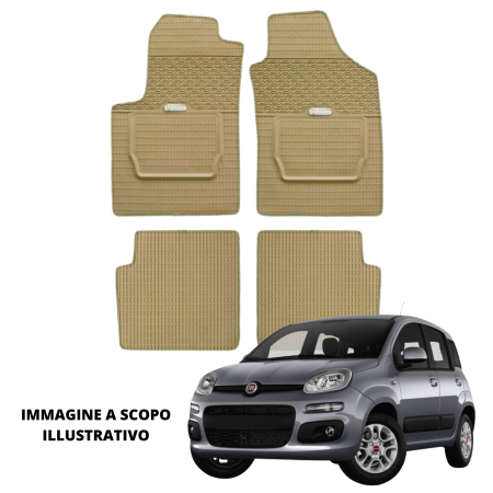 LUCEV Tappetini in Gomma per Fiat Panda (12>), Avana, senza Fermi