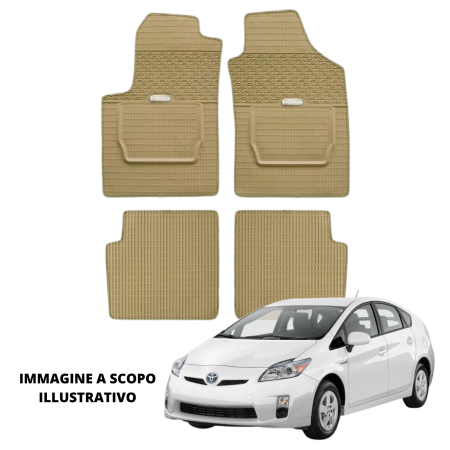 LUCEV Tappetini in Gomma per Toyota Prius (09>), Avana, senza Fermi