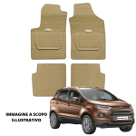 LUCEV Tappetini in Gomma per Ford EcoSport (14>), Avana, con Fermi