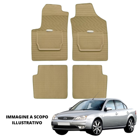 LUCEV Tappetini in Gomma per Ford Mondeo (00>07), Avana, senza Fermi
