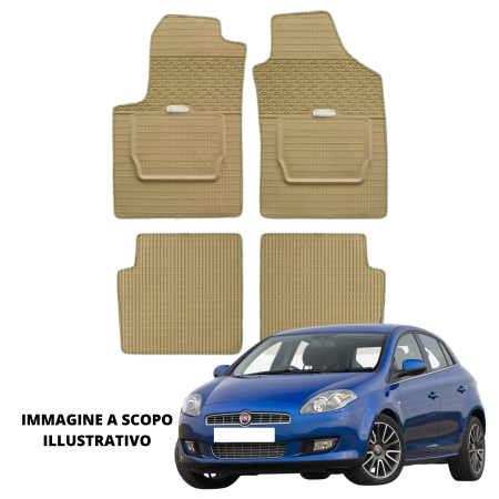 LUCEV Tappetini in Gomma per Fiat Bravo (07>10), Avana, senza Fermi