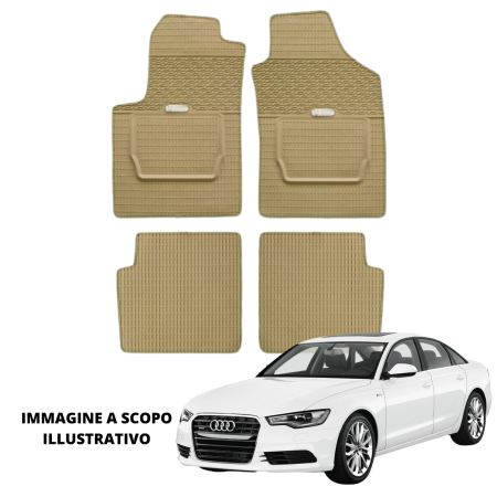 LUCEV Tappetini in Gomma per Audi A5 (11>), Avana, con Fermi