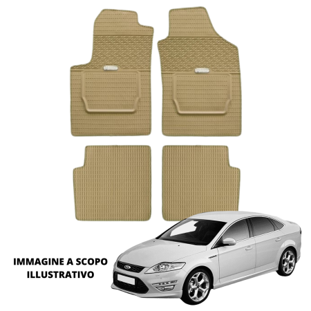 LUCEV Tappetini in Gomma per Ford Mondeo (3/07>14), Avana, con Fermi