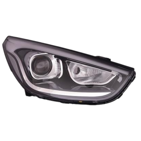 Faro fanale proiettore destro per Hyundai Ix35 4/14> Parabola Nera