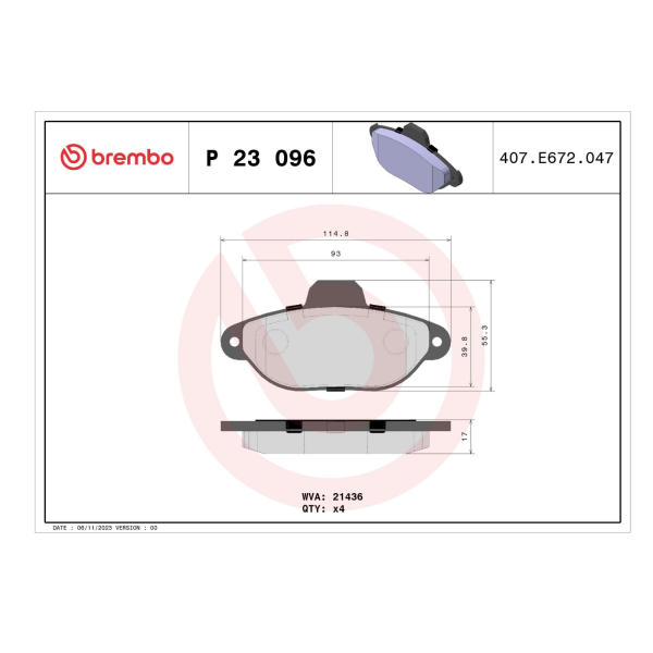 Brembo P23096 Kit pastiglie freno anteriori per FIAT PANDA 1.1-1.2 09/03-E – foto 2
