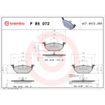 Brembo P85072 Kit pastiglie freno anteriori per VW GOLF V AUDI A3 2003+