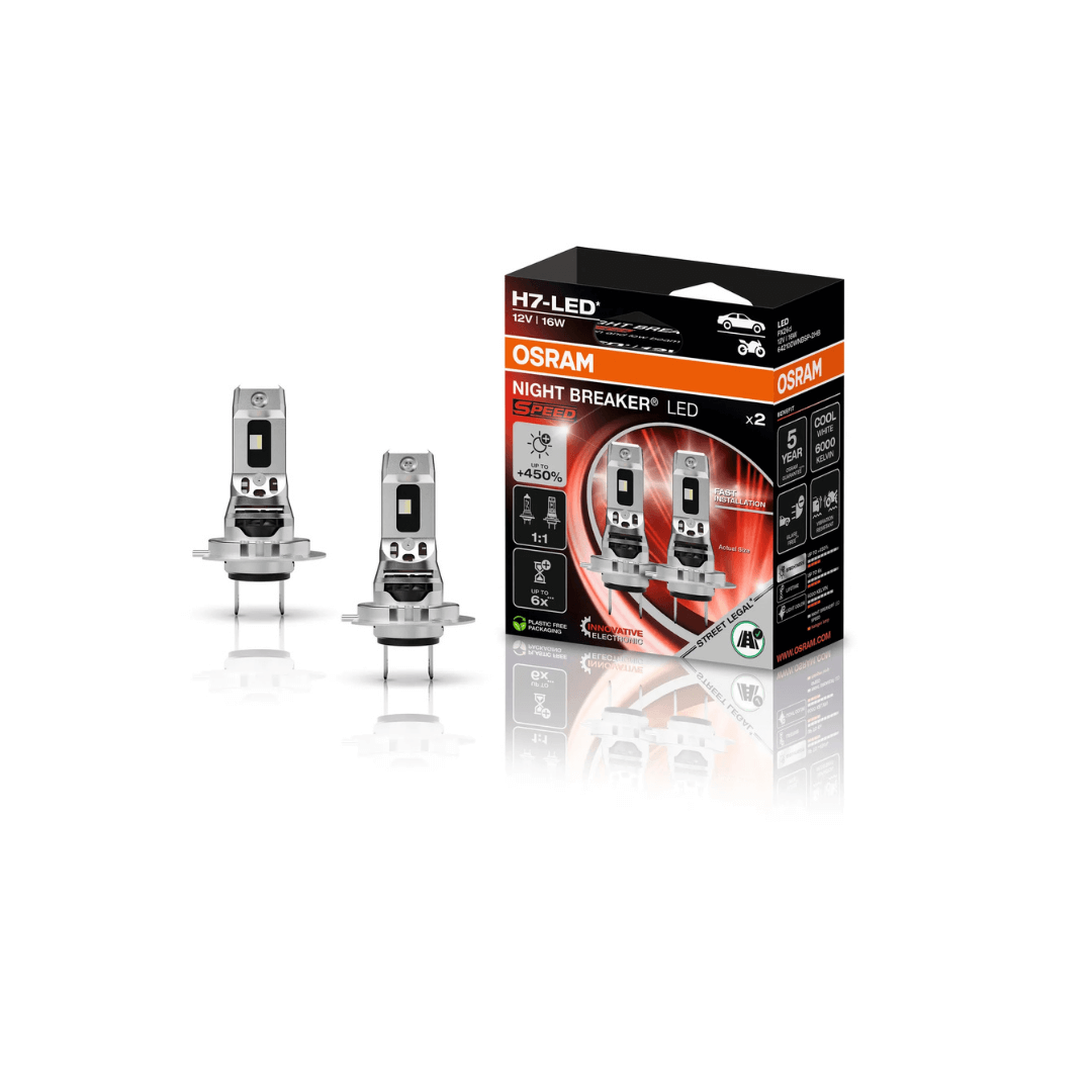 LED-Lampen Kit H7 OSRAM Night Breaker SPEED +450% Licht – Zugelassen Plug & Play