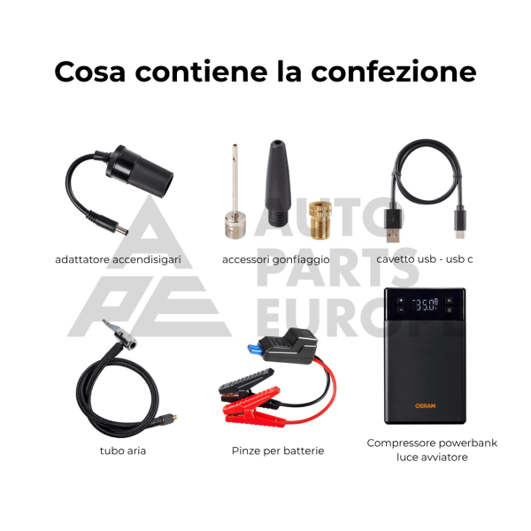 OSRAM BATTERYjumpstart 1000TI Avviatore Power Bank Compressore Luce Auto 4 in 1 – foto 2