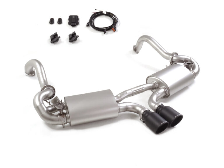 Posteriore inox sdoppiato con terminali rotondi 2 / 102 mm Sport Line Black per Porsche Boxster - Ragazzon 50.1254.61B