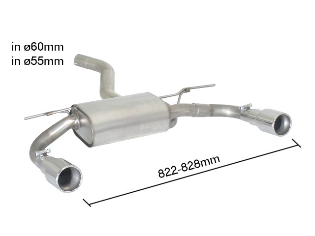Scarico posteriore BMW Serie 3 F30-F31-F34-F35 omologato - Ragazzon 50.0442.05
