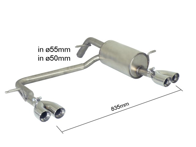 Scarico posteriore Peugeot 208 Mk1 omologato Sport Line - Ragazzon 50.0453.56