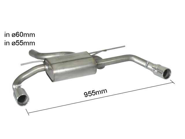 Scarico posteriore BMW Serie 3 F30-F31-F34-F35 omologato - Ragazzon 50.0462.04
