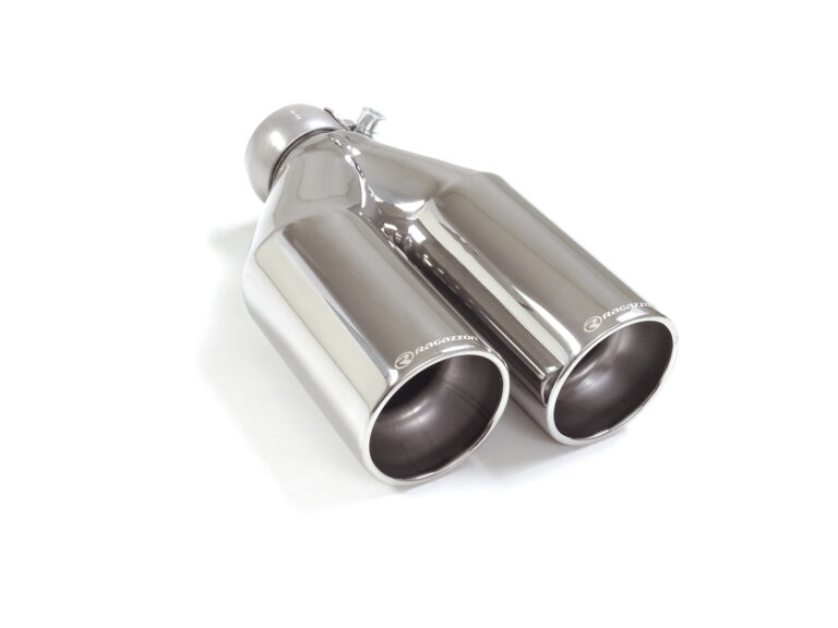 Terminale sinistro inox rotondo 2 sfalsati universale - Ragazzon 59.0015.26