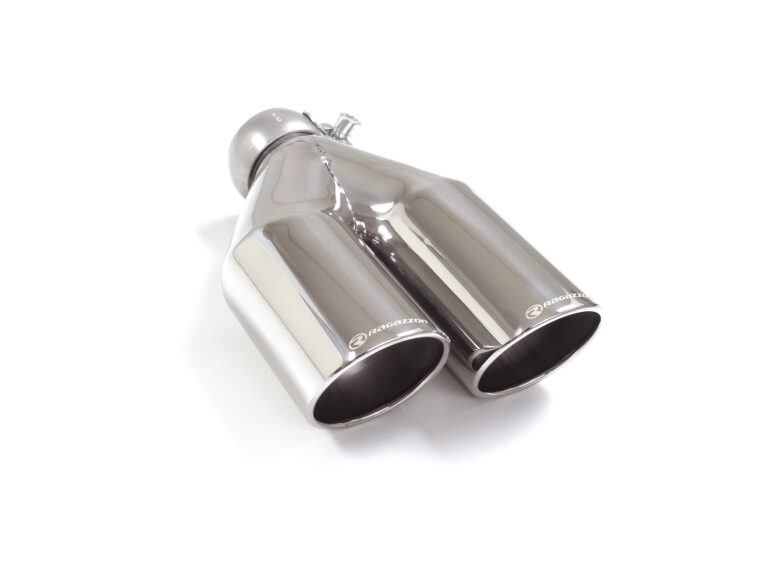 Terminale sinistro inox rotondo 2 sfalsati universale Sport Line - Ragazzon 59.0015.57