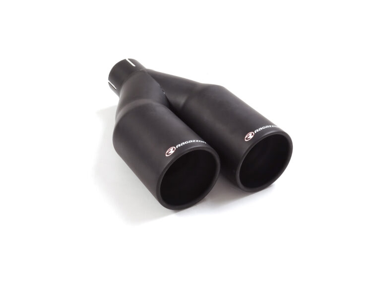 Terminale sinistro inox rotondo 2 sfalsati universale Sport Line Black - Ragazzon 99.0015.26