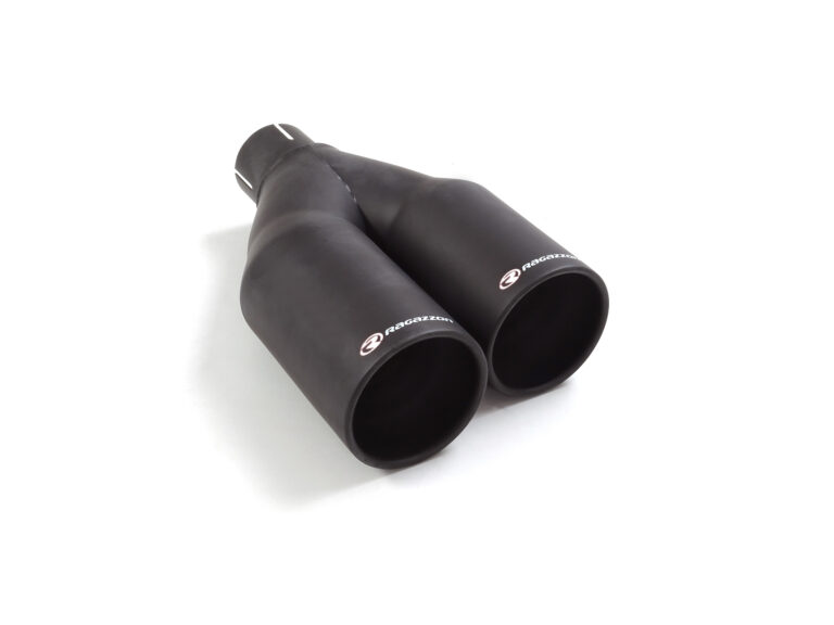 Terminale destro inox rotondo 2 sfalsati universale Sport Line Black - Ragazzon 99.0016.26