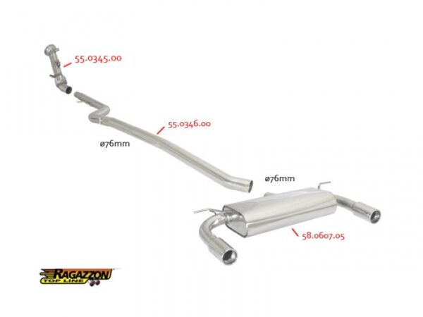Catalizzatore sportivo BMW Serie 3 F30-F31-F34-F35 Gruppo N – Ragazzon 55.0345.00 – foto 4
