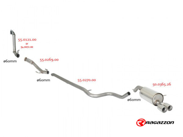 Scarico posteriore Citroen DS3 omologato – Ragazzon 50.0365.26 – foto 4