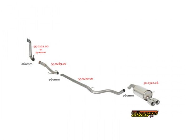 Scarico posteriore Citroen DS3 omologato – Ragazzon 50.0322.26 – foto 3