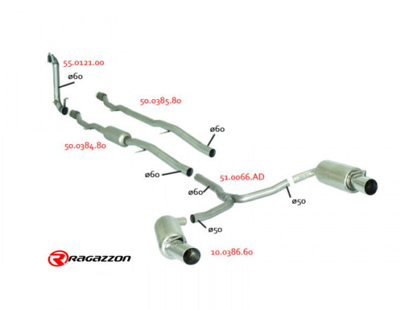 Tubo centrale scarico Mini R55 Clubman – Ragazzon 50.0384.80 – foto 3