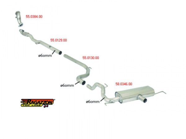 Tubo centrale scarico Opel Corsa D Gruppo N – Ragazzon 55.0130.00 – foto 4