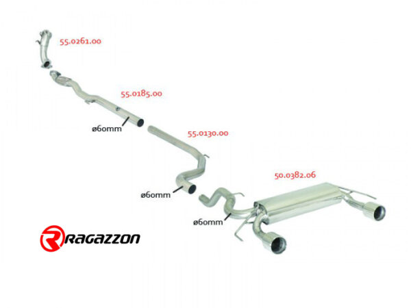 Scarico posteriore Opel Corsa D omologato – Ragazzon 50.0382.06 – foto 5