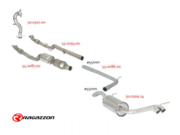 Scarico posteriore Seat Ibiza Mk4 6J omologato – Ragazzon 50.0309.24 – foto 3
