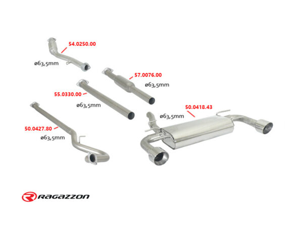 Tubo centrale scarico Subaru BRZ Mk1 – Ragazzon 50.0419.80 – foto 2