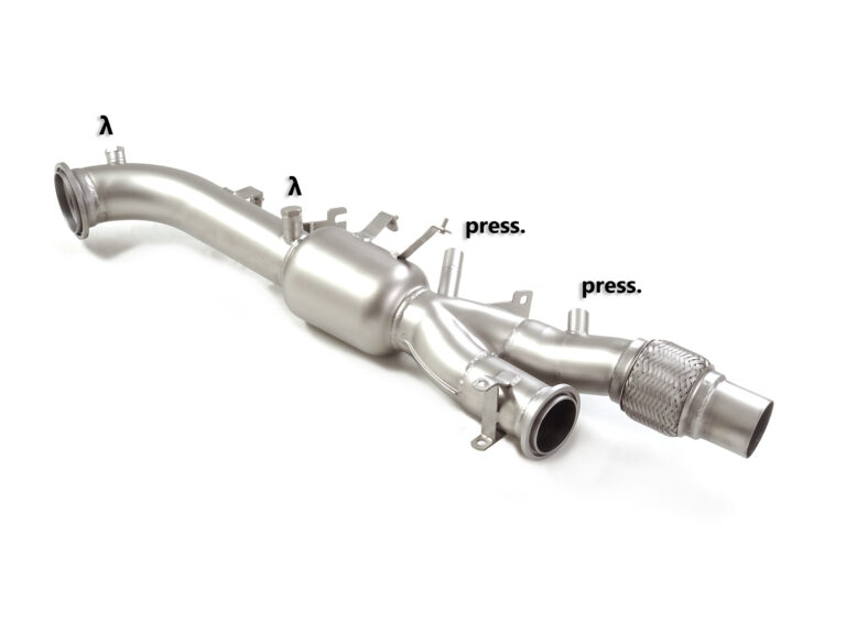 Tubo sostituzione catalizzatore Gr.N inox con rimozione filtro antiparticolato. Presenti tutti gli attacchi delle sonde originali. Richiede rimappatura della centralina per Porsche 911 - Ragazzon 55.0950.00