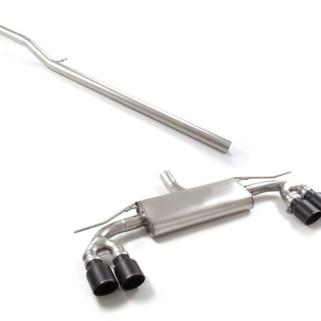 Tubo centrale Gr.N senza silenziatore inox + Posteriore inox sdoppiato con terminali rotondi 4 / 102 mm Sport Line Black sfalsati Linea maggiorata diametro 60 mm per Cupra Formentor - Ragazzon 50.1270.64B