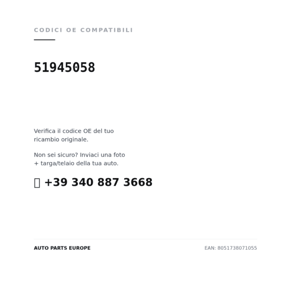 Codici OE compatibili Fanale Posteriore Destro FIAT 500L 2012+ – Cornice Satinata Modello Trekking (51945058). Assistenza WhatsApp +39 340 887 3668