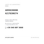 Kompatible OE-Nummern Rückleuchten Rechts Mercedes Klasse C W206 2021+ (A0998208800, A2178200274). Kundenservice WhatsApp +39 340 887 3668
