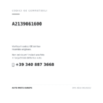 Codici OE compatibili Fanale Posteriore Destro Mercedes Classe E W213 2016-2019 – A Led (A2139061600). Assistenza WhatsApp +39 340 887 3668