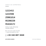 Kompatible OE-Nummern Rückleuchten Rechts Opel Mokka 2012+ (1222452, 1222598, 25961814, 95390339, 95418172). Kundenservice WhatsApp +39 340 887 3668