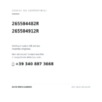 Kompatible OE-Nummern Rückleuchten Rechts Renault Express 2021+ (265504482R, 265504912R). Kundenservice WhatsApp +39 340 887 3668