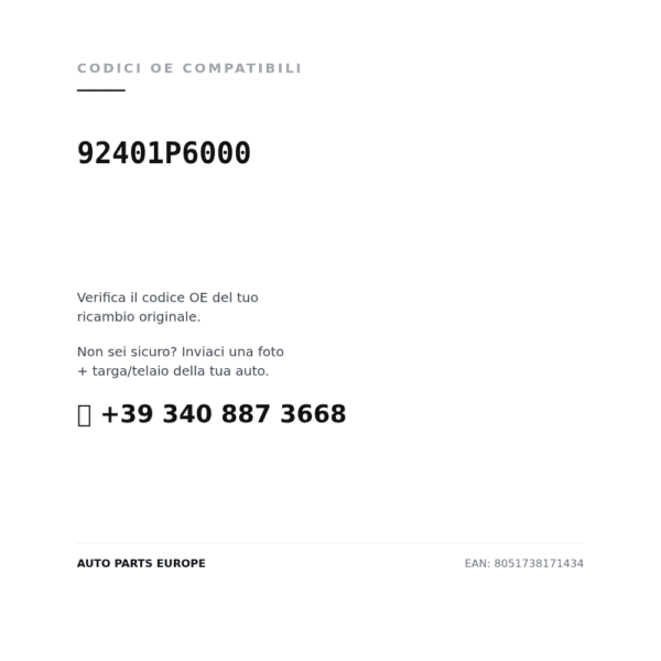 Kompatible OE-Nummern Fanale Hinten Sinistro Hyundai Santafe' 2025+ (92401P6000). Kundenservice WhatsApp +39 340 887 3668