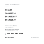 Codici OE compatibili Fanalino Iveco Daily 06' – - Rn Premium 01' - Magnum 01' - Fiat Ducato Maxi 06' Ar Connettore Ovale Dx=Sx (193173, 500308514, 5010231957, 501030679). Assistenza WhatsApp +39 340 887 3668