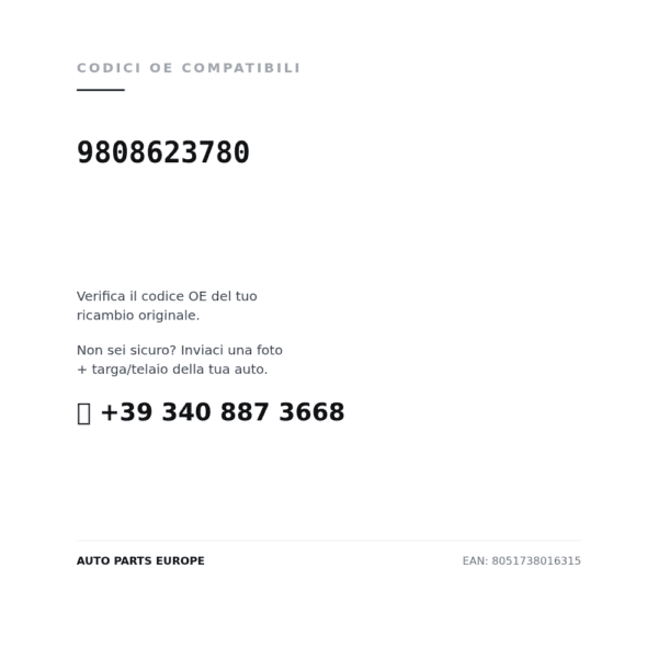 Kompatible OE-Nummern Scheinwerfer Rechts Citroen C4 2016+ (9808623780). Kundenservice WhatsApp +39 340 887 3668
