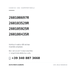 Codici OE compatibili Faro Anteriore Destro Dacia Sandero 2017-2020 (260100697R, 260103529R, 260105925R, 260108435R). Assistenza WhatsApp +39 340 887 3668
