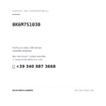 Codici OE compatibili Faro Anteriore Destro KIA K 2500 2003+ (0K6M751030). Assistenza WhatsApp +39 340 887 3668