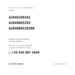 Kompatible OE-Nummern Scheinwerfer Rechts Mercedes Klasse CLC 2008+ (A2048208461, A2049065203, A204906520380). Kundenservice WhatsApp +39 340 887 3668