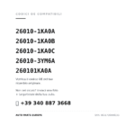 Codici OE compatibili Faro Anteriore Destro Nissan Juke 2010-2013 (26010-1KA0A, 26010-1KA0B, 26010-1KA0C, 26010-3YM6A, 260101KA0A). Assistenza WhatsApp +39 340 887 3668