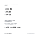 Kompatible OE-Nummern Scheinwerfer Rechts Peugeot 307 2001-2004 - Integriert (6205-Z3, 6205Z3, 6205ZR). Kundenservice WhatsApp +39 340 887 3668